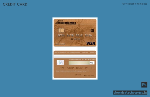 Cabo Verde Banco Interatiantico Bank Visa Goldkarte – Beispielvorschau